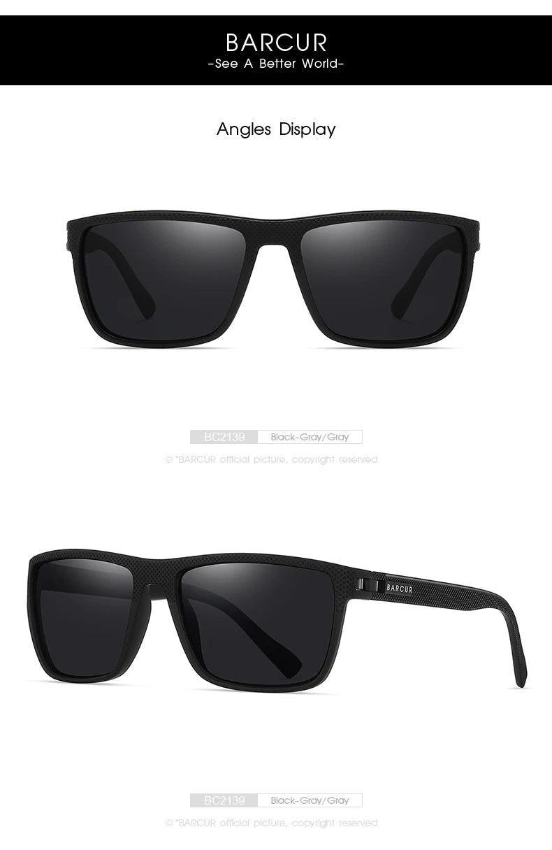 Lunettes de soleil polarisées TR90 sport léger — protection UVAB, homme et femme