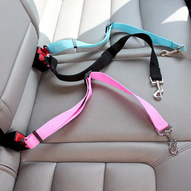 Cinturón de seguridad ajustable para mascotas, gatos, perros, asiento de seguridad para mascotas, vehículo, arnés para perros, Clip de plomo, palanca de seguridad, tracción, collares para perros, accesorios para c