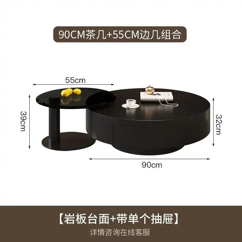 Table basse ronde moderne pour salon — mignonne, décor nordique, meubles