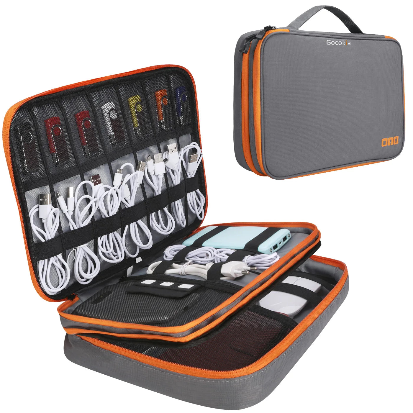 Clearance_Portable Accessoires électroniques Étui de voyage, Sac de rangement de câbles Sac de transport de gadgets pour iPad, câbles, alimentation, clé USB