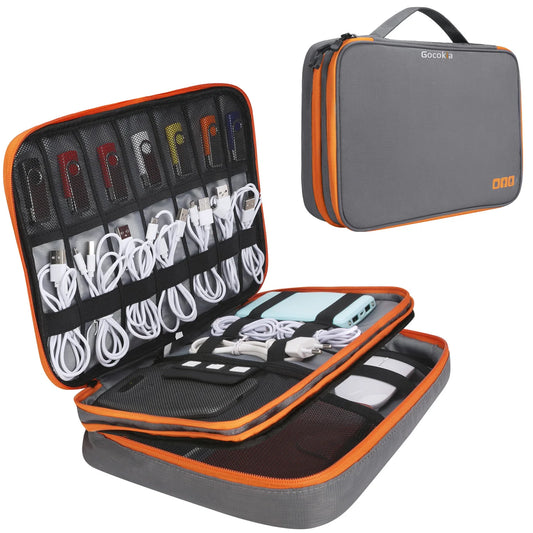 Clearance_Portable Electronic Accessories Travel Case, Cables Storage Bag Gadget Carry Bag for iPad, Cables, Power, USB Flash Drive