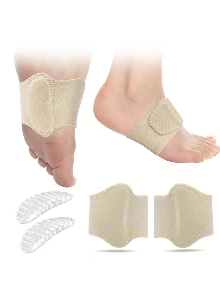 1 par de plantillas deportivas con soporte de arco para hombres y mujeres para pies planos para apoyar la almohadilla del pie y aliviar la presión.