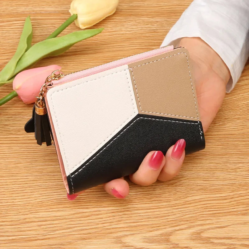 Portefeuille Femme Cuir Zipper — Porte-Monnaie Porte-Carte Téléphone Pochette