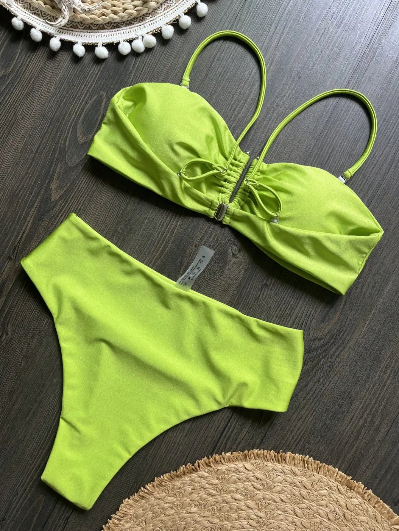 Bikini bandeau push-up pour femme 2026, maillot de bain sexy, ensemble bikini brésilien, string, maillot de bain uni, tenue de plage