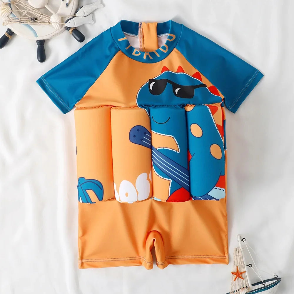 Maillot de Bain Flottabilité Enfant — Dessin Animé, Une Pièce, Protection Anti-Éruption, Garçon & Fille