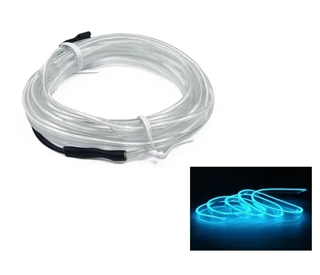 Lampe Led décorative pour intérieur de voiture, 1M/3M/5M, câblage EL, bande néon pour bricolage automobile, lumière ambiante Flexible, Diode d'ambiance de fête