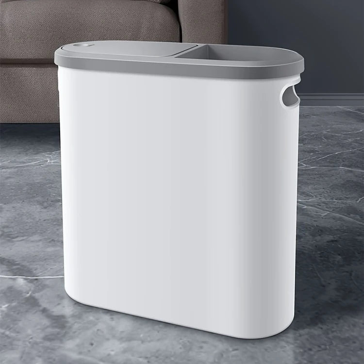 Cubo de basura de baño de 10 litros, cubo de basura creativo doméstico, cubo de basura tipo prensa con tapa, cubo de basura de cocina simple con papelera