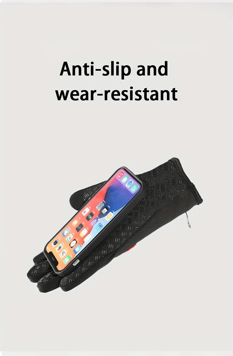 Gants d'hiver pour hommes et femmes, écran tactile, chauds, pour cyclisme en plein air, conduite, moto, gants froids, coupe-vent, antidérapants
