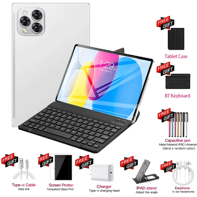 Tablette PC Android 16 2026 — 24 Go RAM, 2 To ROM, 5G, double SIM, écran HD plein écran, mini PC (v2)