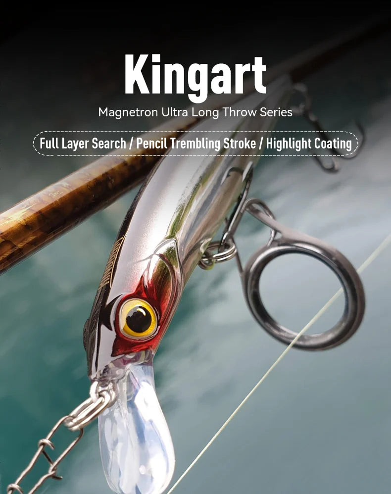 Kingdom Kingart coulant méné leurres de pêche 6g 9g 14g 18.6g Jerkbaits   Wobblers d'action réaliste, appâts durs silencieux, bar de mer