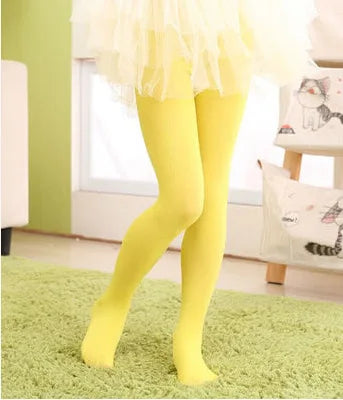 Collants d'été couleur bonbon pour enfants, collants de danse de Ballet pour filles, bas en velours blanc uni pour enfants