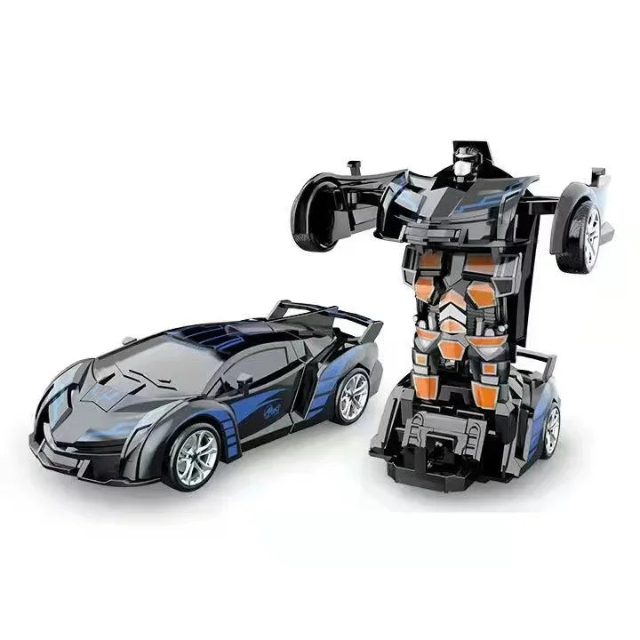 Coche de juguete de cambio de forma de impacto inercial para niños, robot Autobot de cambio de forma con un solo botón, rompecabezas de cambio de forma, colisión