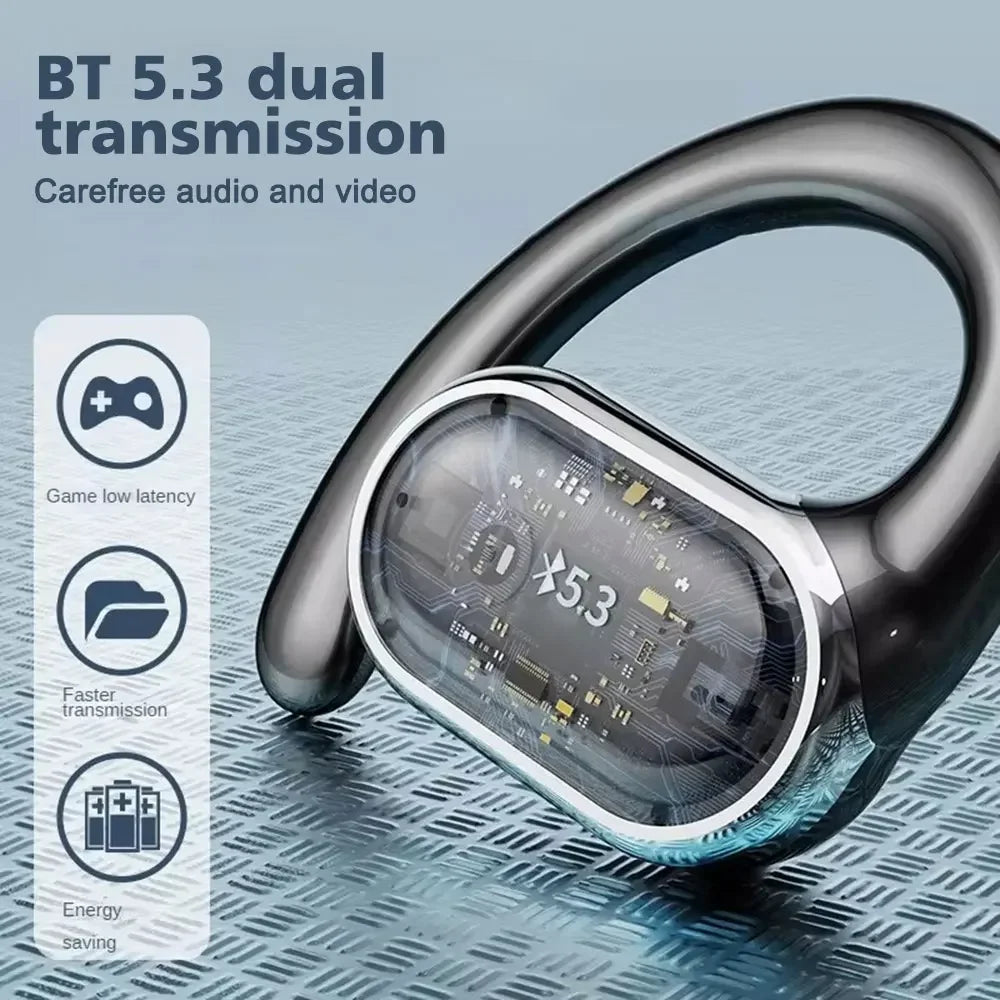 X91 OWS Auriculares de gancho Bluetooth 5.3 Baja latencia Juego Deportes Auriculares HiFi Estéreo Reducción de ruido Auriculares