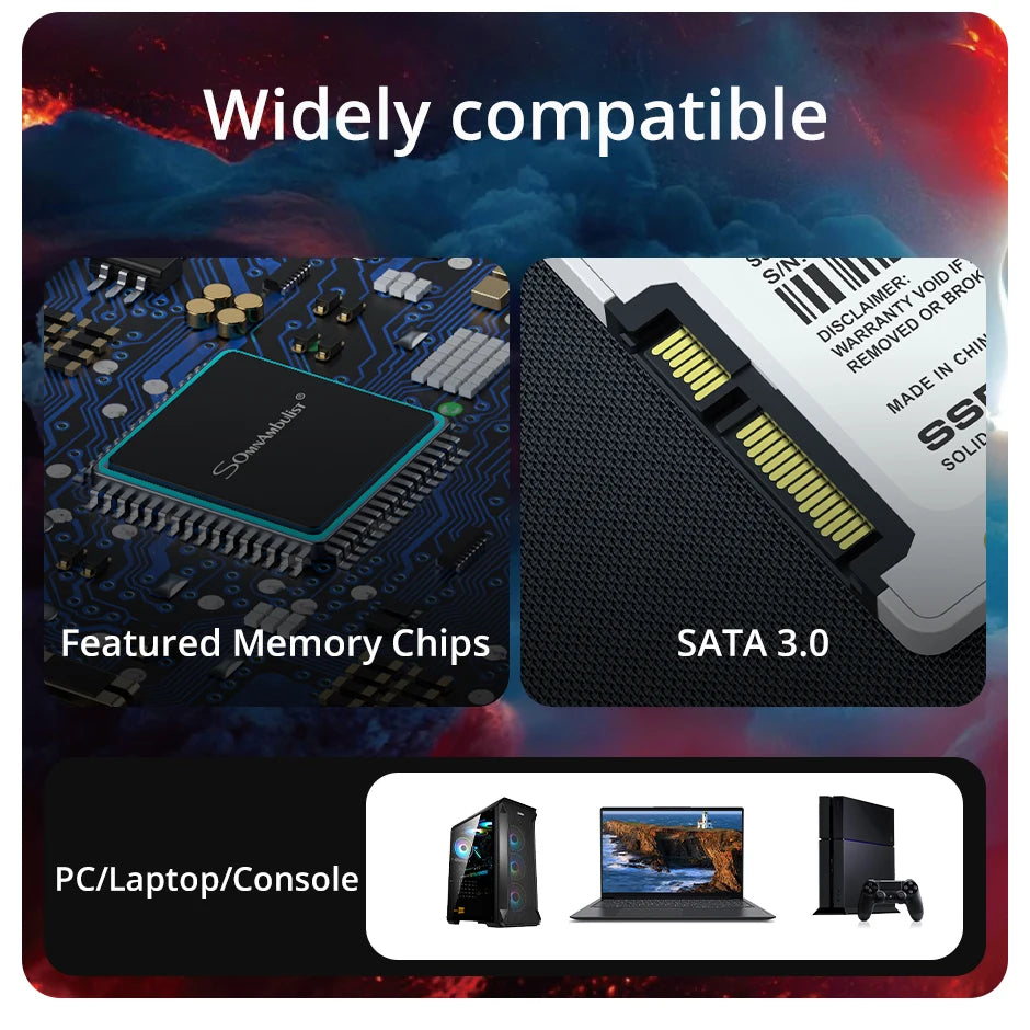 SomnAmbulist SSD 2.5 64GB 128GB 256GB 512GB pour ordinateur portable de bureau disque SSD Sata3 120GB 240GB 480GB