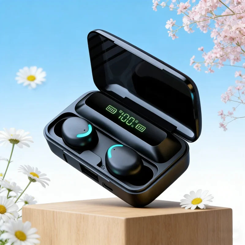 New 9D Stereo Bluetooth Earbuds, Deep Bass, Sport Earphones, Hands-Free, Touch Control, TWS Wireless Headphones, Waterproof Headset