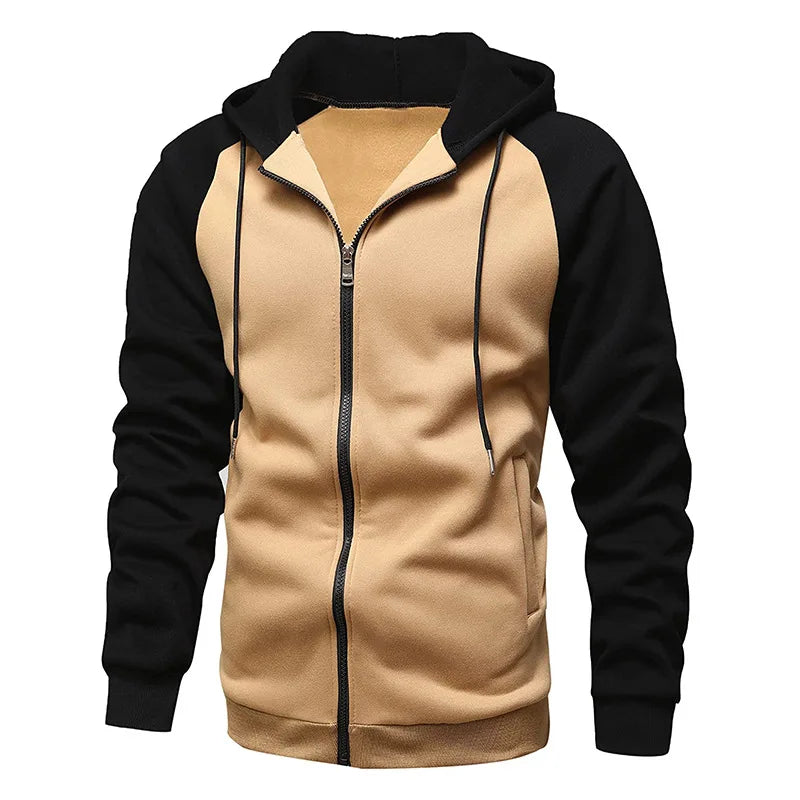 Men's Casual Jacket, Hooded Zipper Sweatshirt with Pocket, Printed Pullover, Sportswear, All Elite Wrestling, Autumn, Winter, New, 2025