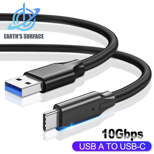 USB3.2 10Gbps USB Type C câble USB A vers USBC 3.2 Gen2 câble transfert de données USB C SSD câble de disque dur 3A PD 60W cordon de charge rapide
