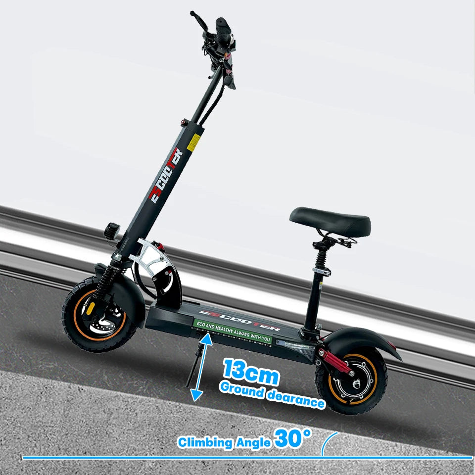 Trottinette Électrique Tout-Terrain 10 Pouces — 45 km/h 55 km 13Ah 15Ah 800W