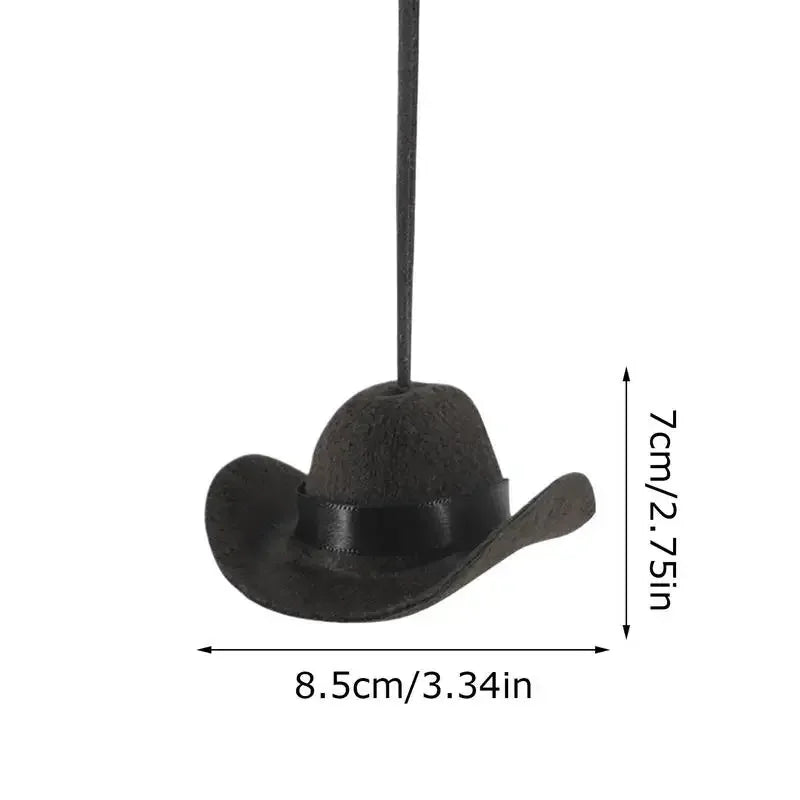 Chapeau de Cowboy mignon, ornement de voiture, pendentif en tissu, accessoire intérieur amusant pour voyage sur route pour femmes et hommes