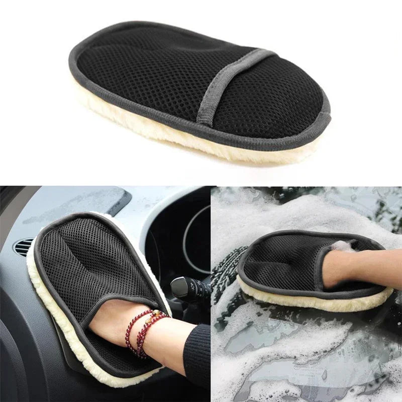 Soft wool car wash gloves, cleaning tools, cleaning brush, automatic car wash, motorcycle wash, car paint care, accessories