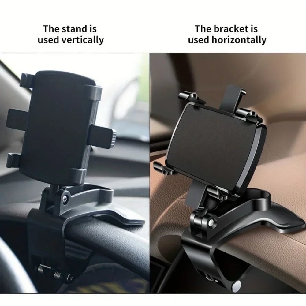 360 °   Support de téléphone de voiture rotatif, support universel pour téléphone portable, tableau de bord, support facile à clipser, support de téléphone portable pour la navigation GPS