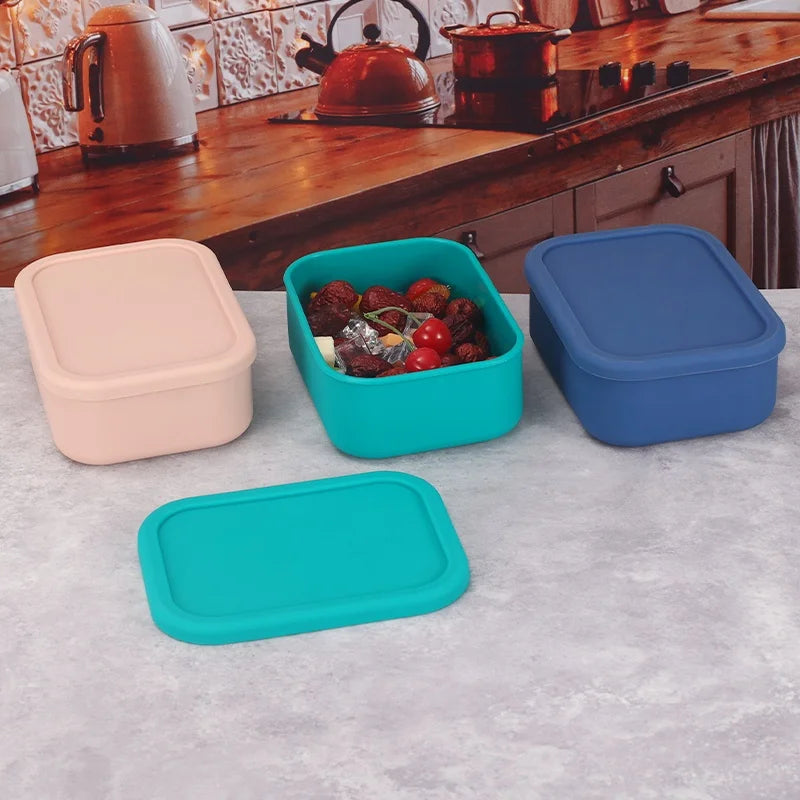 Conteneur à déjeuner en silicone boîte bento — anti-fuite, sans BPA, lavable au lave-vaisselle