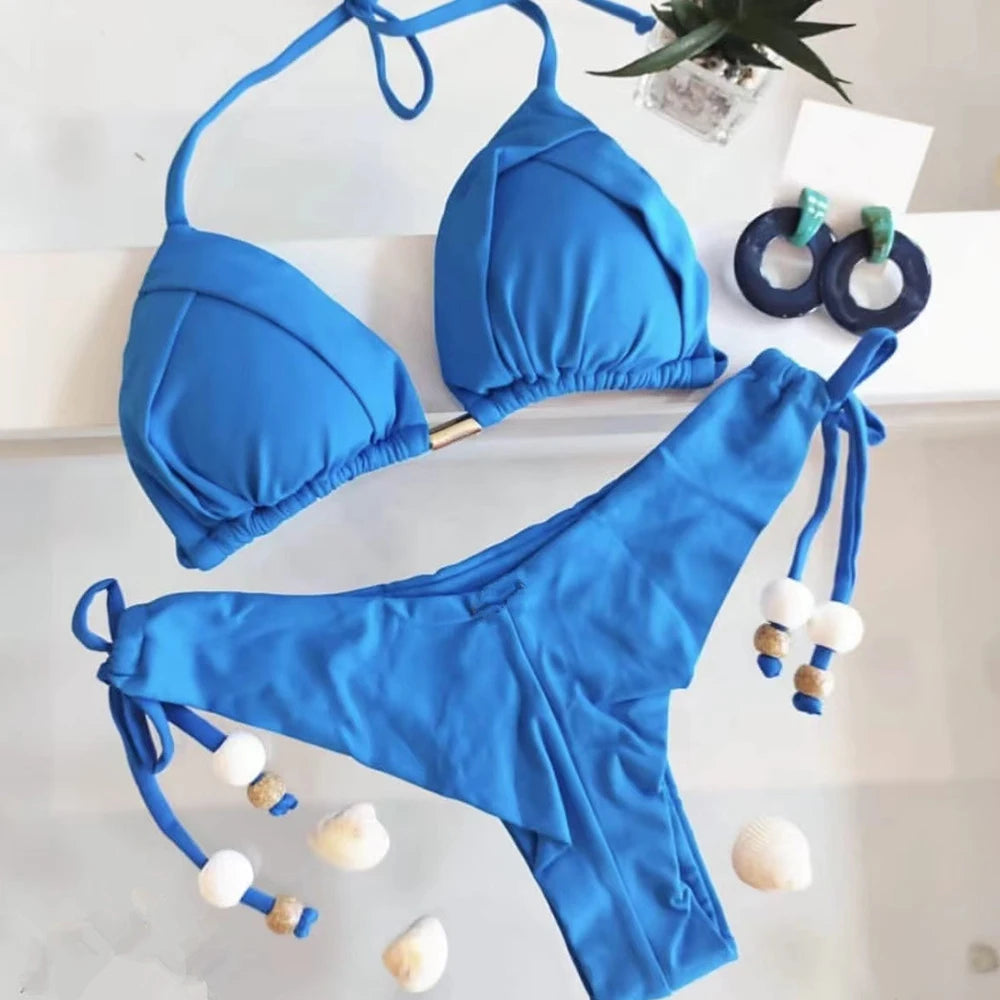 RUOTONGSEPT 2025 nouveau Sexy 13 couleurs Triangle maillot de bain pour femmes brésilien Bikinis maillots de bain Push Up maillot de bain plage Bikini ensemble