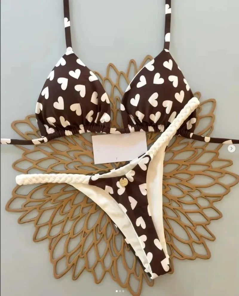 Nouveau Bikini femmes maillot de bain plage vacances maillots de bain imprimé léopard Sexy Bikini ensemble maillots de bain maillot de bain string maillot de bain Biquinis