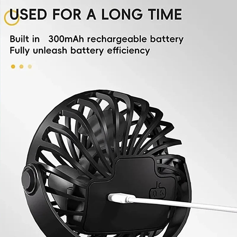 Ventilateur électrique portable rechargeable 720 °   Ventilateur à Clip suspendu rotatif, veilleuse, refroidisseur d'air, Camping en plein Air, petits ventilateurs
