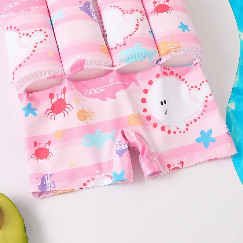 Maillot de Bain Flottabilité Enfant — Dessin Animé, Une Pièce, Protection Anti-Éruption, Garçon & Fille