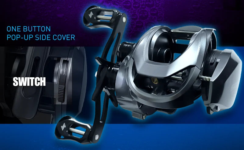 SEASIR Cast-X Baitcasting moulinet 7.3:1 HS rapport de vitesse aluminium Double bobine carbone poignée métal BFS Micro bobine de pêche en eau de mer fraîche