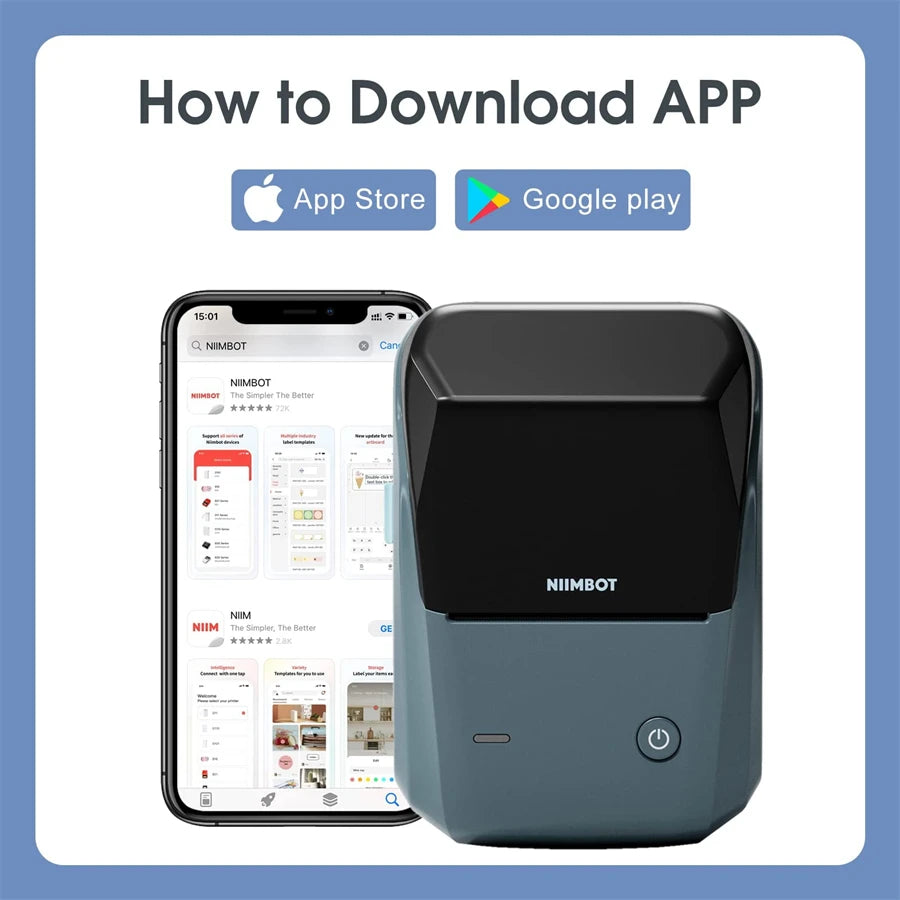 Mini imprimante thermique portable — auto-adhésive, étiqueteuse Bluetooth, autocollants de poche