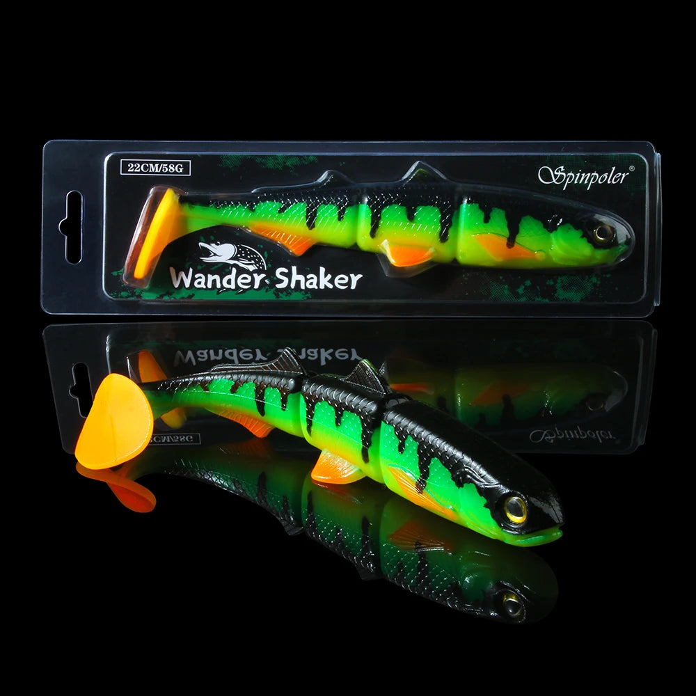 Spinpoler Paddle Tail Swimbait Shad brochet leurre de pêche 16 cm 22 cm appât souple 3 sections articulé Wobbler perche Zander attirail