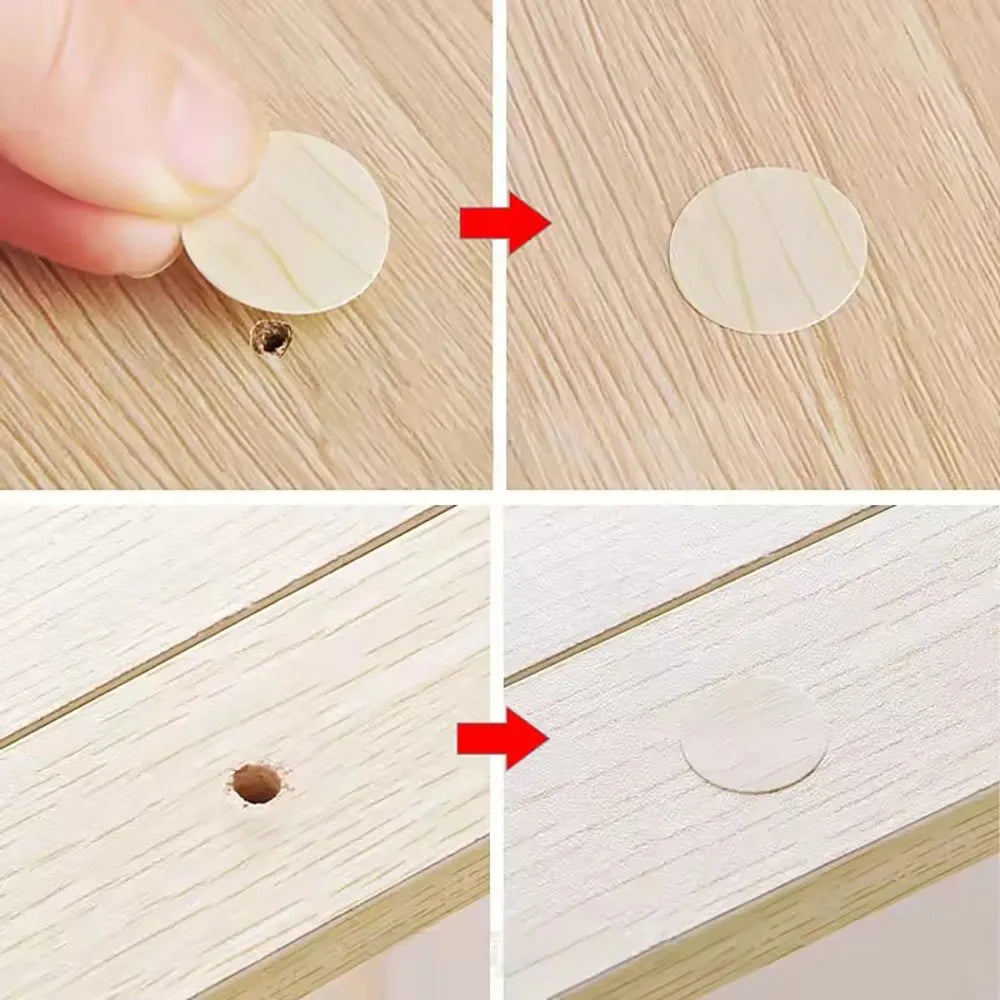 MELArt Self-Adhesive Screw Cap Cover for Wood Furniture, Hole Stickers, Wood Craft, Desk and Cabinet, Sticker Ornament, 54 pieces per set
