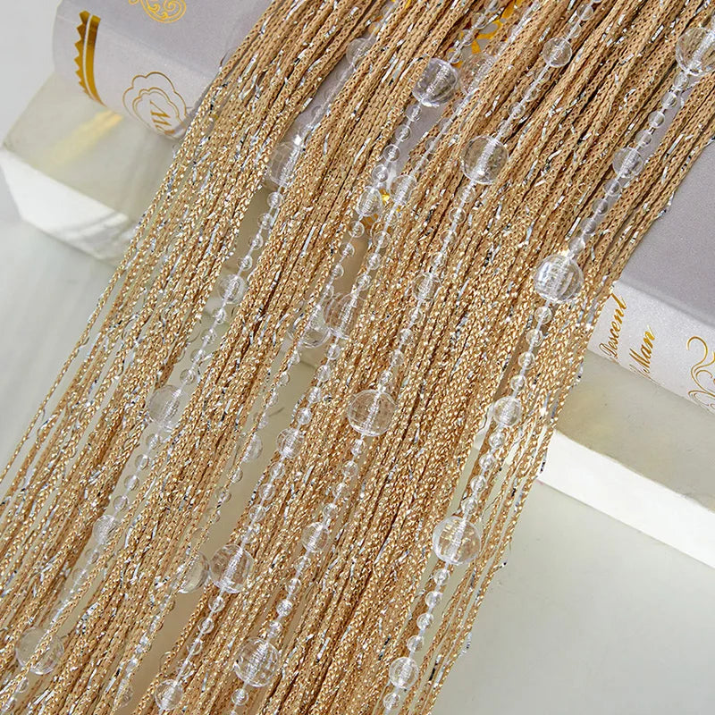 Cortina de cuentas de cristal, 100cm x 200cm, para salón, puerta, pared, ventana, biombo, borla