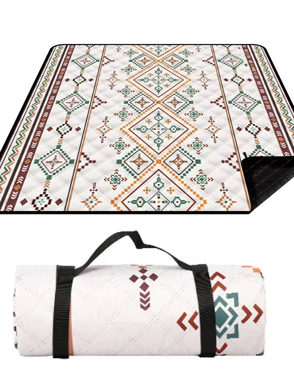 Couverture de pique-nique imperméable, grande couverture de plage 200x200CM, tapis de pique-nique extérieur, tapis de plage avec poignée de transport pour le Camping, la plage