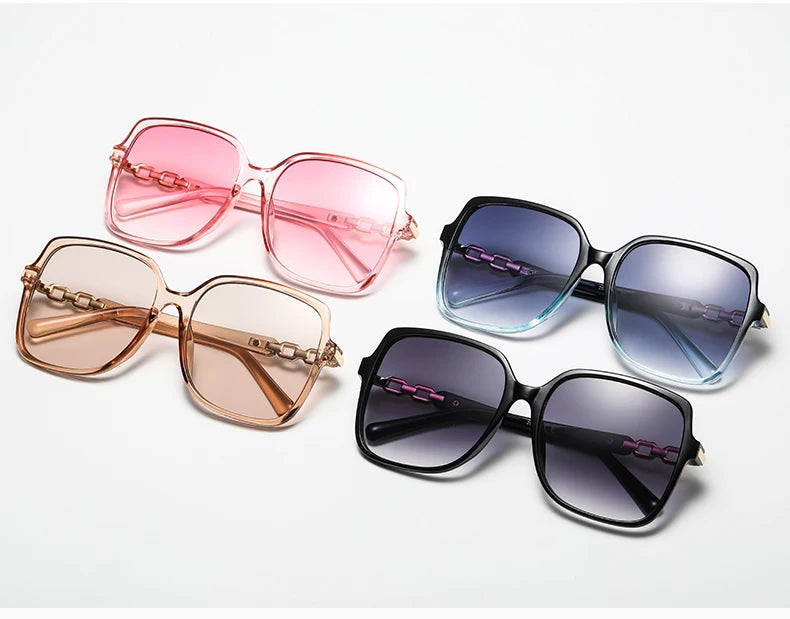 Mode carré à la mode cyclisme lunettes de soleil femmes grand cadre coloré lunettes de soleil femme dégradé extérieur nuances dames lunettes