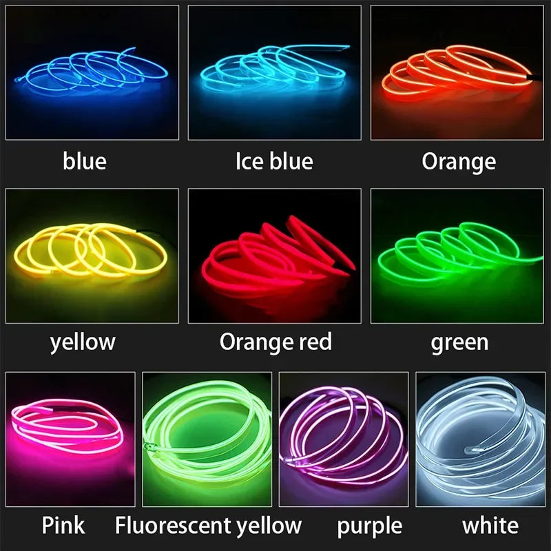 Decorative Car Interior Lamp Strips, 1M 2M 3M 5M, Ambient Light, Cold Light, Dashboard Console, Automotive LED Ambient Lights