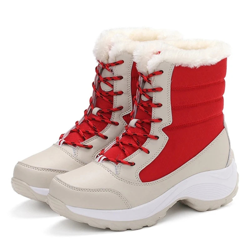 Bottes de Neige Femme à Plateforme Fourrées — Semelle Compensée Imperméable
