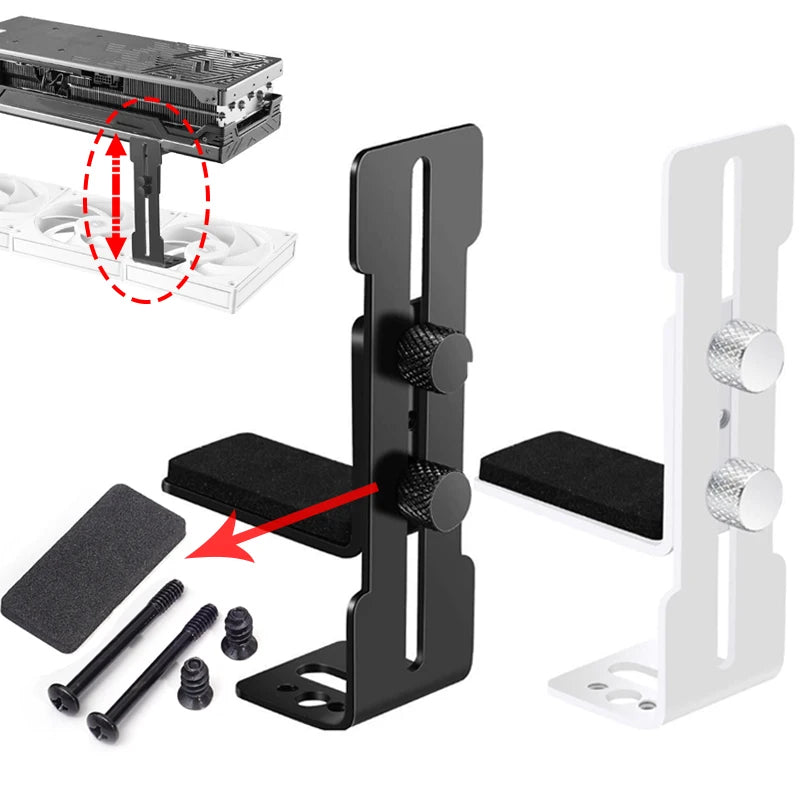 Support de carte graphique réglable, support de carte vidéo réglable, support GPU pour boîtier PC de bureau ITX/ATX, accessoire pour éviter l'affaissement