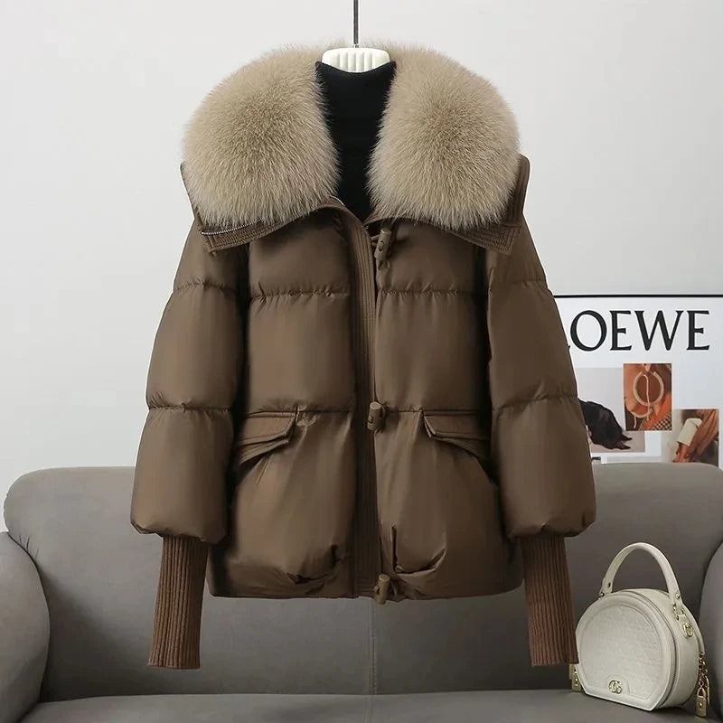Women's Winter Down Cotton Jacket 2025 New Women's Warm Thick Cotton Coat Plus Size Fur Collar Cotton Padded Jacket Women's Parka Coat