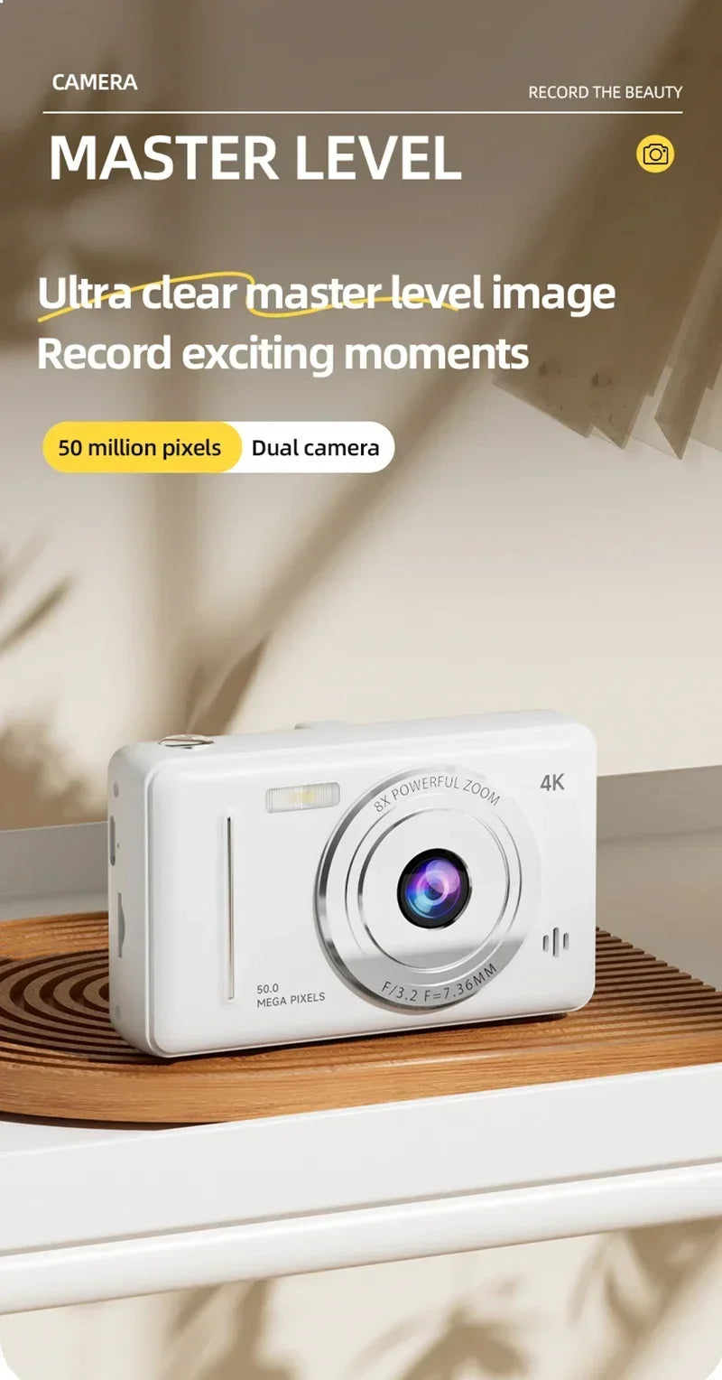 Cámara digital Xiaomi 4K Retro CCD portátil de nivel de entrada con doble cámara Flash de 50 millones de píxeles y enfoque automático