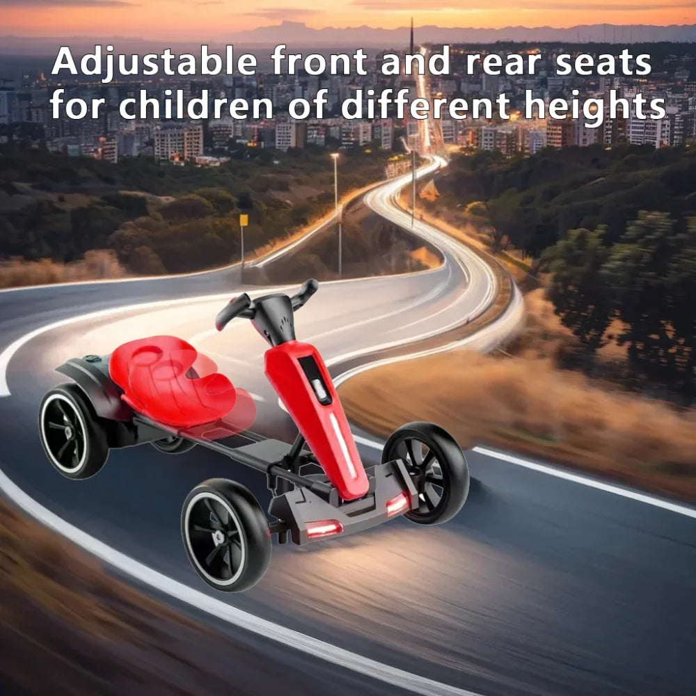 Go Kart Électrique À Pédale Enfants 12V — Dossier Siège Réglable 4 Roues Extérieur