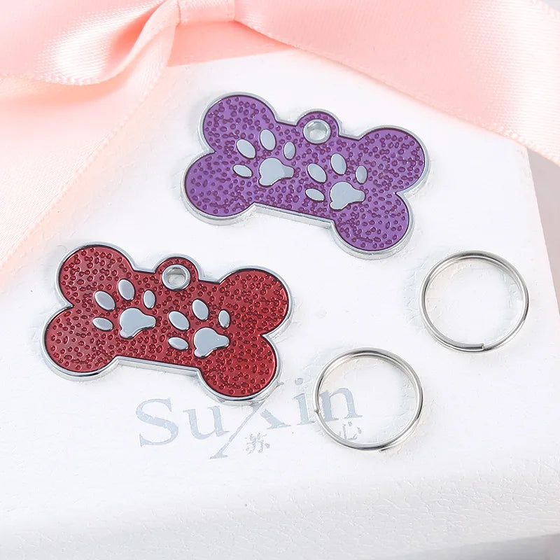 Placa de identificación personalizada para perro, etiquetas de identificación personalizadas de pata de cachorro, grabado de nombre gratis, colgante antipérdida, etiquetas para gatos, accesorios para perros y mascotas