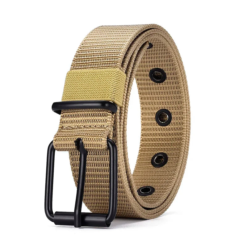 Cinturón de nailon con broche para hombres y mujeres, cinturón de lona porosa, cinturón chimbelt con vaqueros, deportes al aire libre