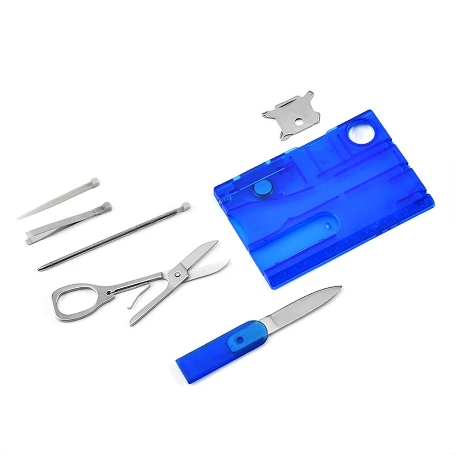 Multi-outils de poche Ultra fins 12 en 1, format carte de crédit, Camping en plein air, randonnée, équipement de survie, équipement EDC, cadeau