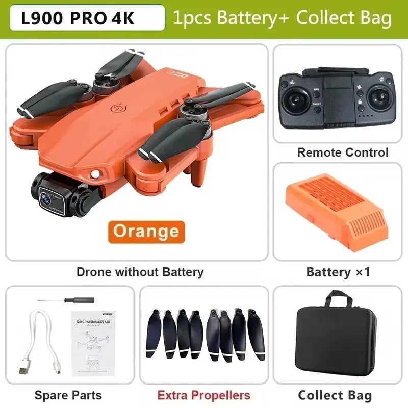 Drone GPS L900 Pro SE MAX 4K, doble cámara HD profesional 5G WIFI 360° Motor sin escobillas para evitar obstáculos Rc FPV Quadcopter Dron