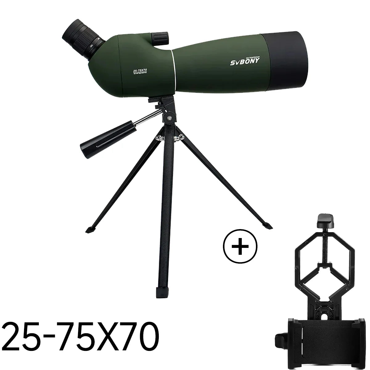 Longue vue monoculaire 50/60/70/80mm Bak4 Porro Prisme — imperméable, adaptateur téléphone, trépied, observation oiseaux
