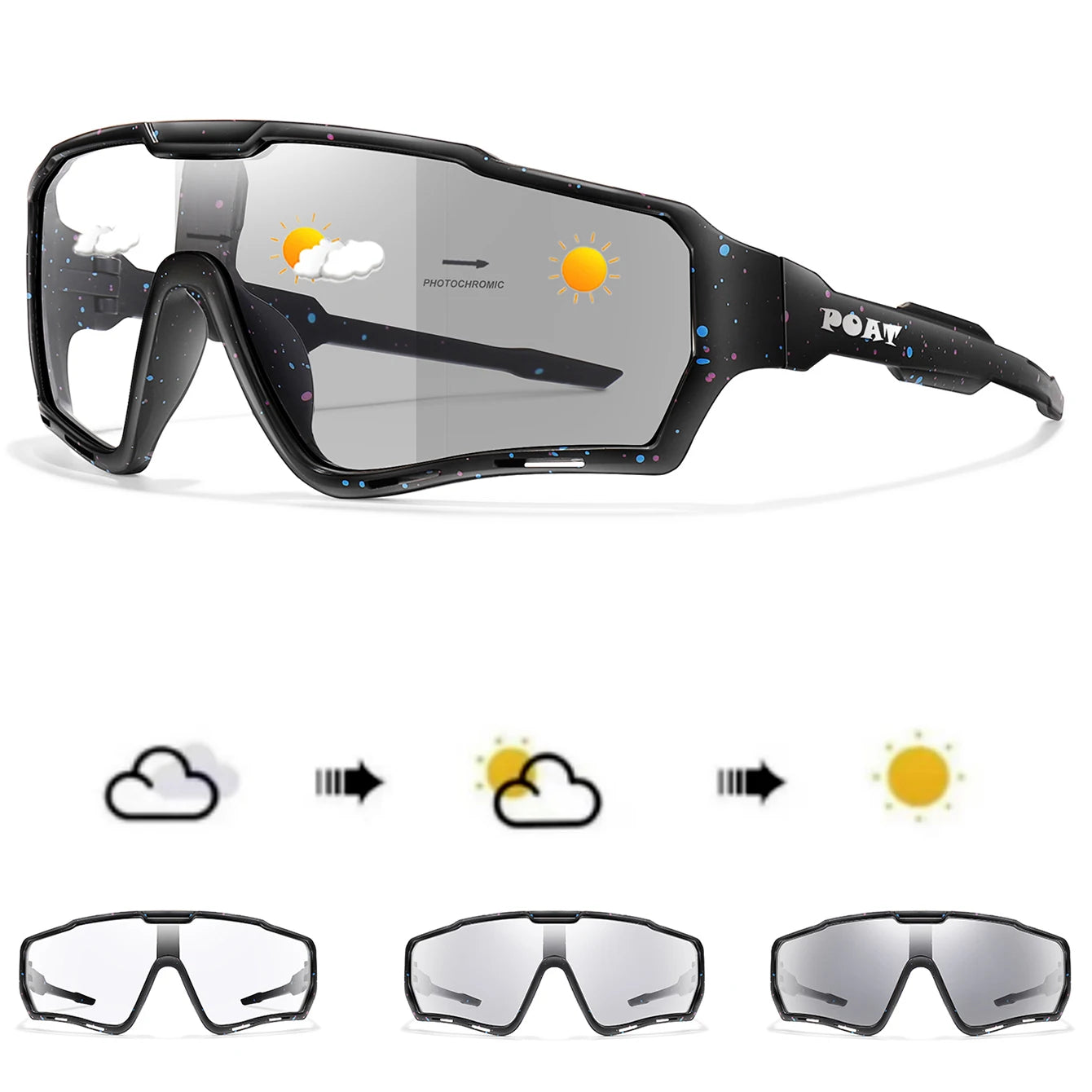 POAT tout nouveau Style lunettes de soleil photochromiques sport hommes femmes vtt vélo lunettes de vélo cyclisme pêche lunettes de course