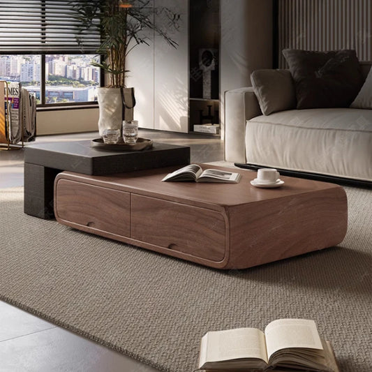 Walnut Small Coffee Table Combination Apartment Living Room Side Tables Household Modern Cream Mesa De Centro Sala Furniture